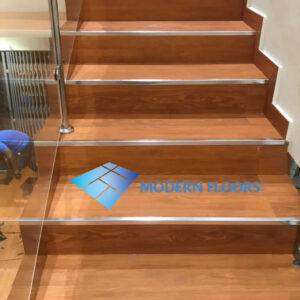 5mm Walnut Wooden Brown SPC Click Lock Tiles + IXPE Back Pad