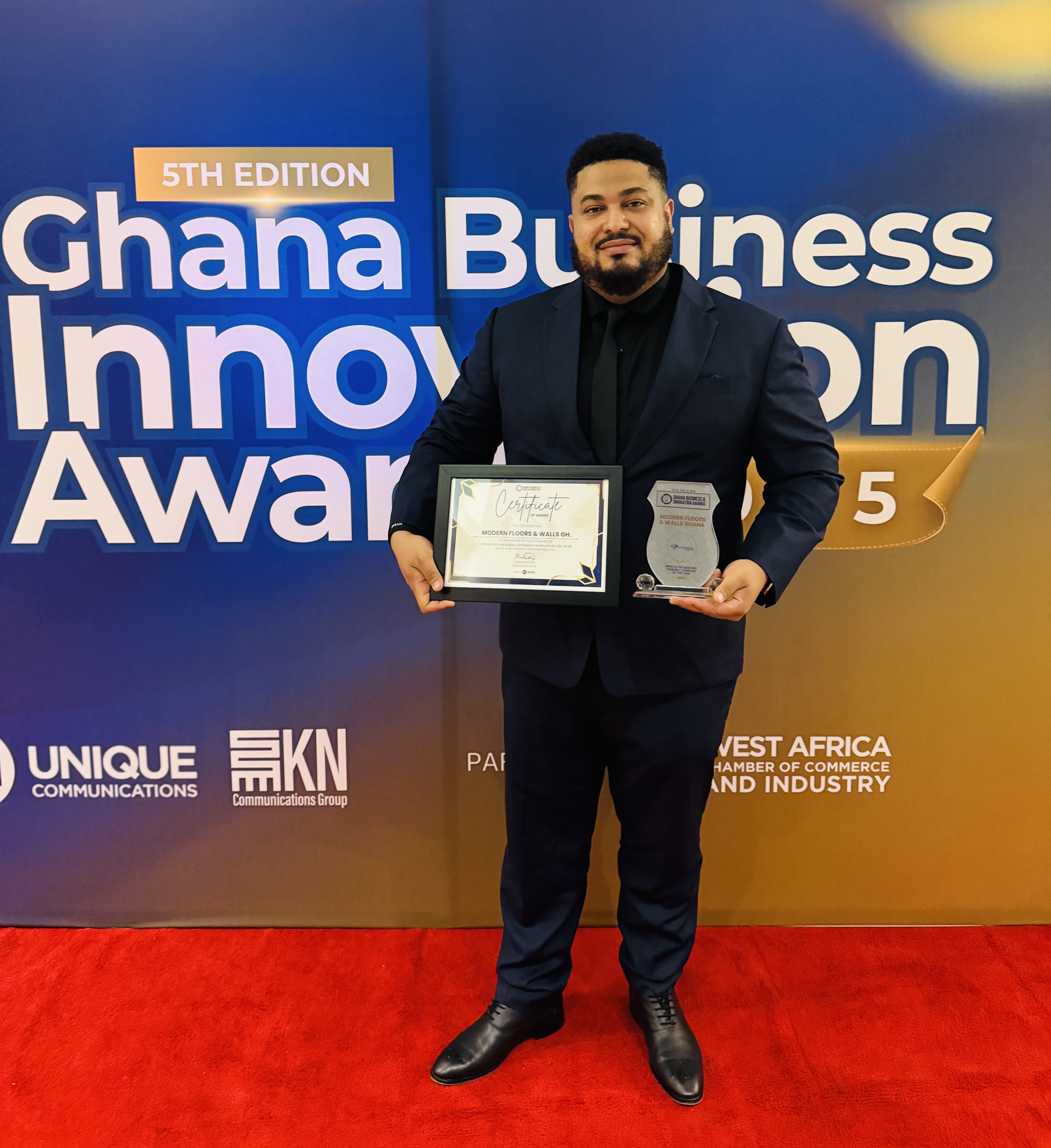 MODERN FLOORS AND WALLS NAMED “INNOVATIVE BUILDING FINISHING COMPANY OF THE YEAR” AT THE GHANA BUSINESS AND INNOVATION AWARDS 2025