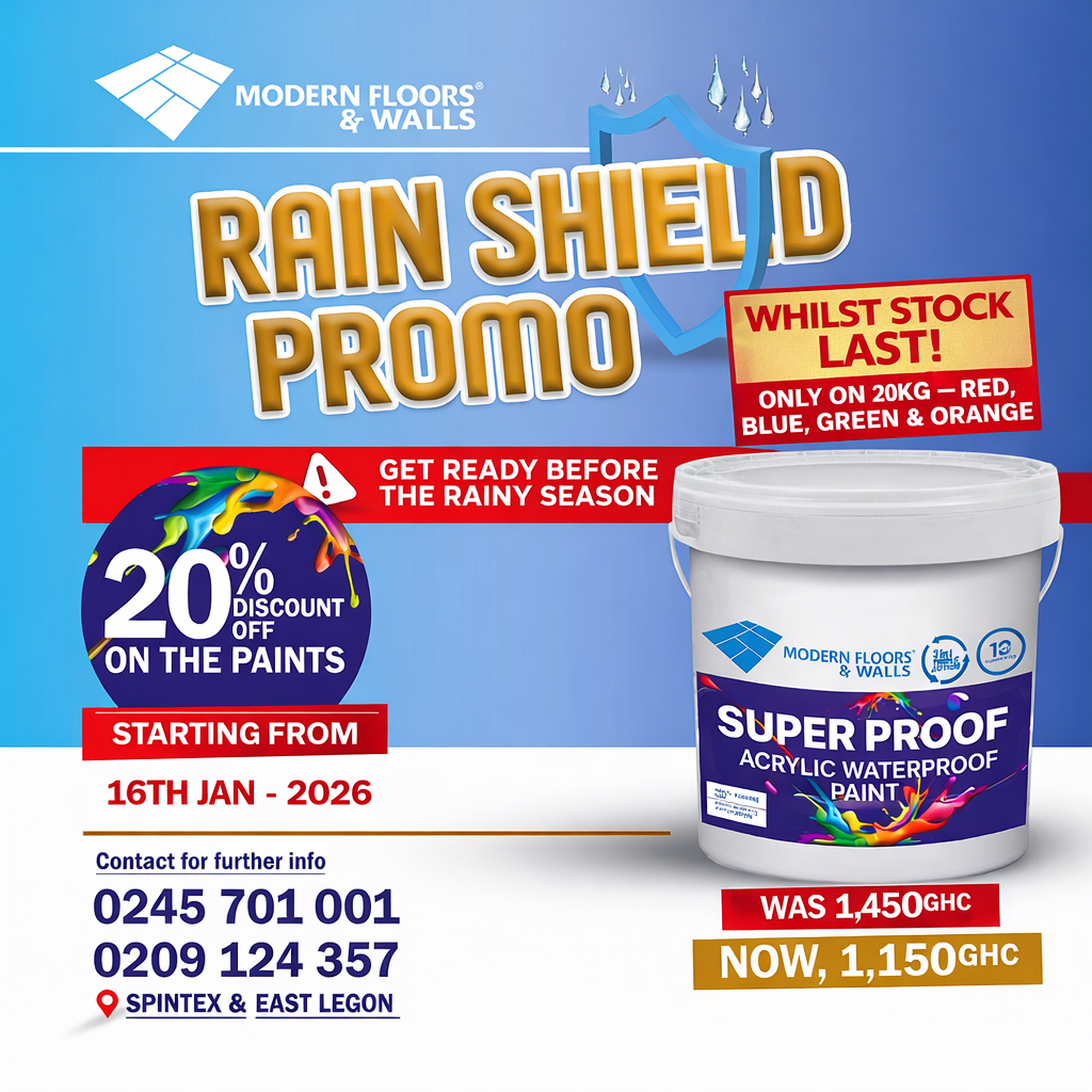 Super Proof - Acrylic Waterproof 3-in-1 Paint (20kg - Red, Blue, Green & Orange)